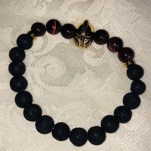 Spartan Warrior Men's Bracelet Black Lava